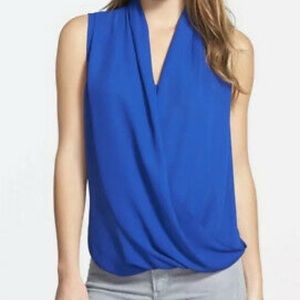 NWT- Vince Camuto Moroccan Mirage Cobalt Blue/ Indigo Wrap Front Tank